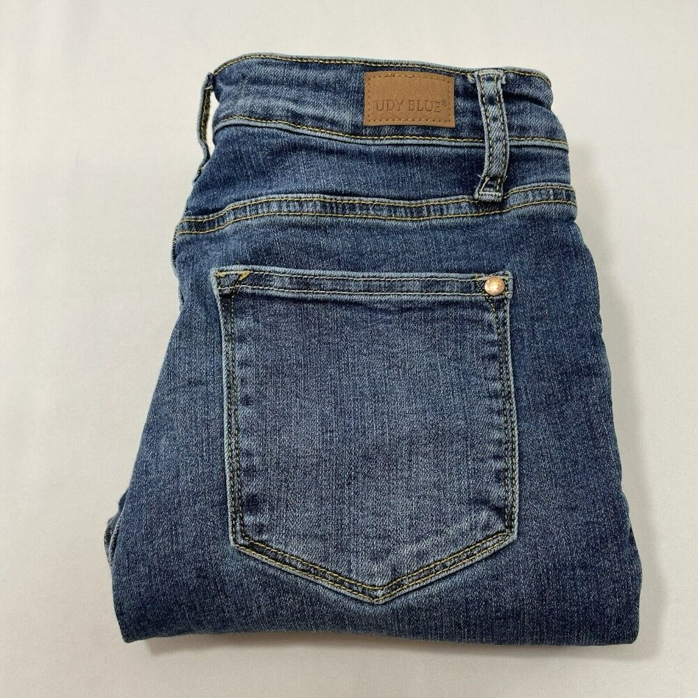 Judy Blue Skinny Fit Slim Jeans Women Size 9/29 Faded Wash Distressed Moto Biker
